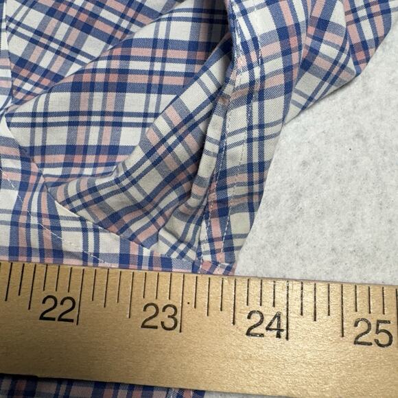 UNTUCKit LT Men’s Large Wrinkle Free Pink/Blue Plaid Check Shirt Button - Picture 4 of 5